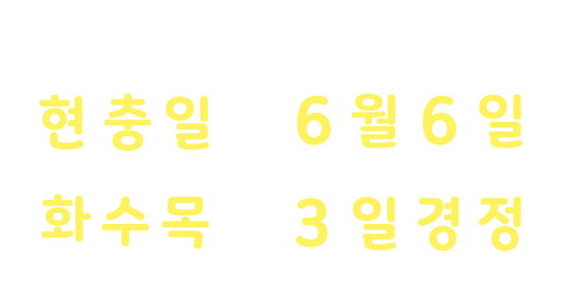 6월6일 현충일 화수목 3일경정